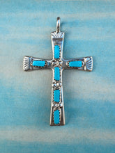 Load image into Gallery viewer, Zuni Kingman Cross Pendant