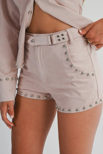 The Studded Suede Shorts