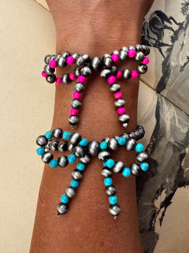 Faux Pearl Bow Bracelet