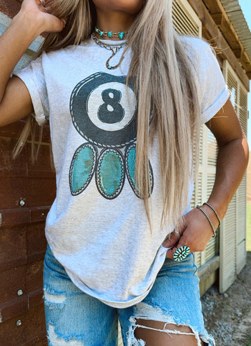 Turquoise 8 Ball Tee
