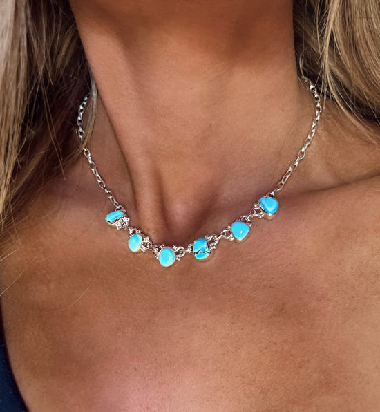 Sterling Silver & Golden Hills Turquoise Choker