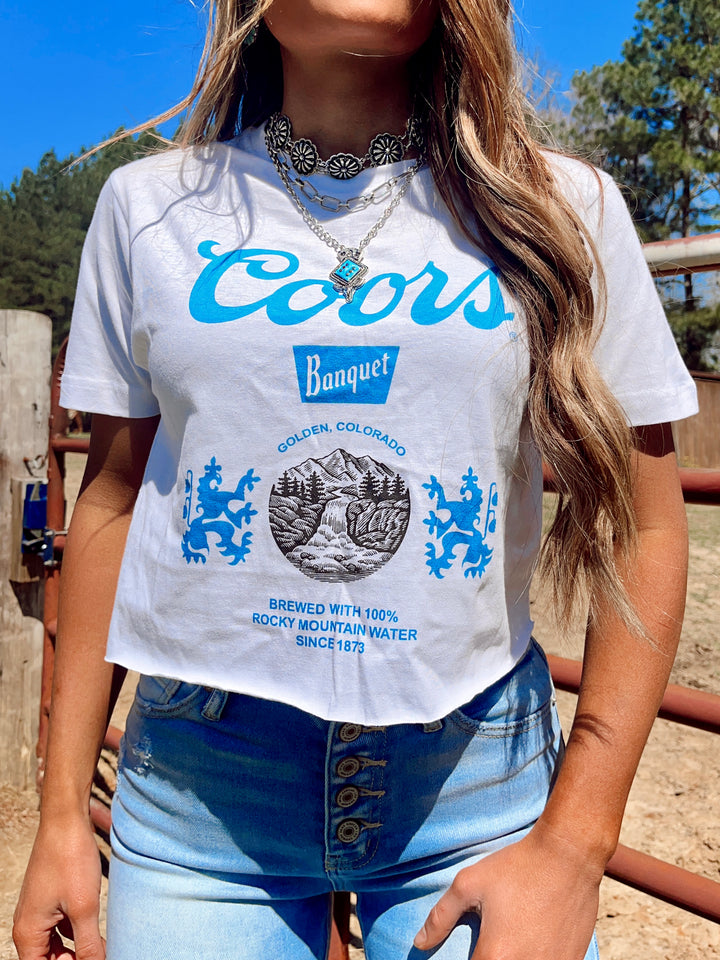 Blue Banquet Cropped Tee