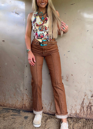 Ariat High Rise Pecan Brown Jeans