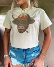 Load image into Gallery viewer, Trucker Cow Cropped Tee