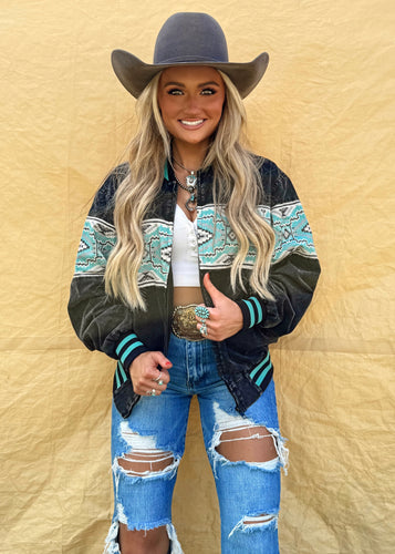 Texas Turquoise Bomber Jacket