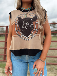 Bull Knit Sweater Vest