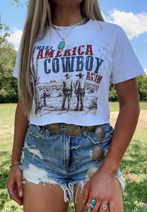 Make America Cowboy Cropped Tee