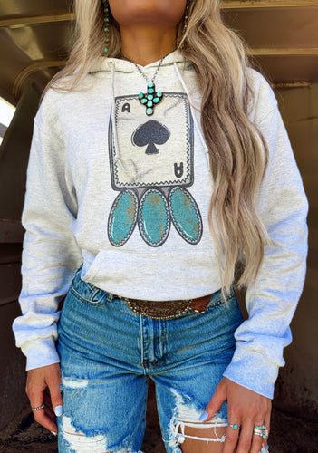 Turquoise Spade Hoodie