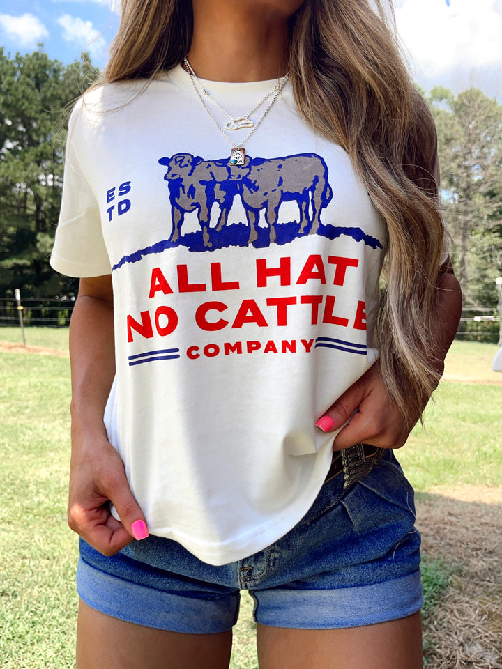 All Hat No Cattle Cropped Tee