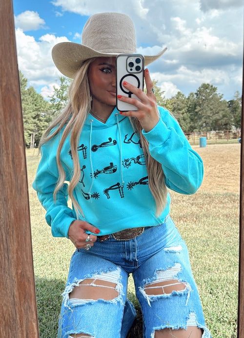 Turquoise Spurs Hoodie