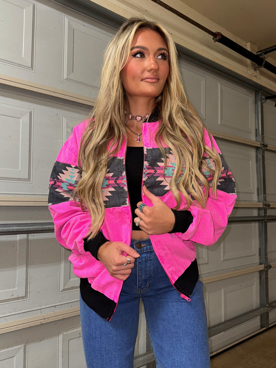 Pendelton Pink Bomber Jacket