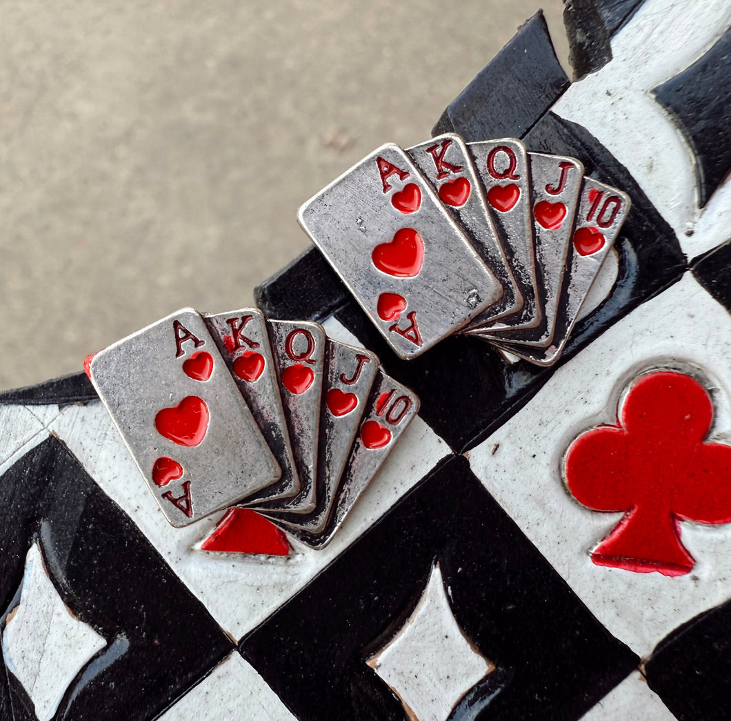 The Royal Flush Earrings—Red