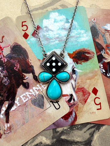 Turquoise Dice Necklace