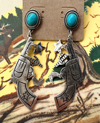 Pistol Charm Earrings