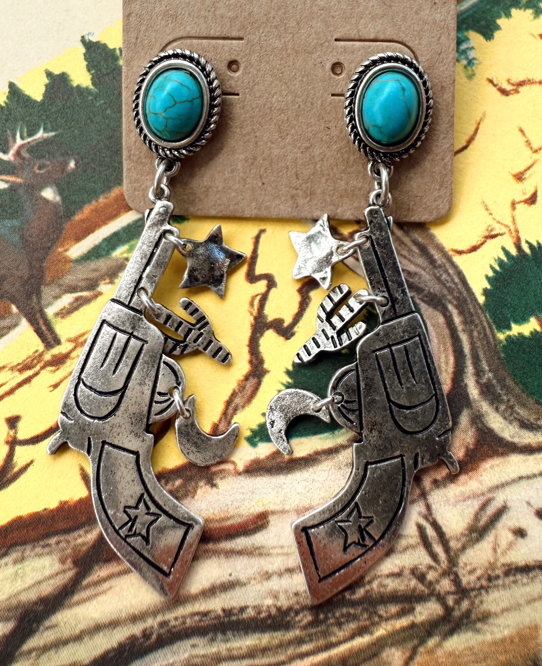Pistol Charm Earrings