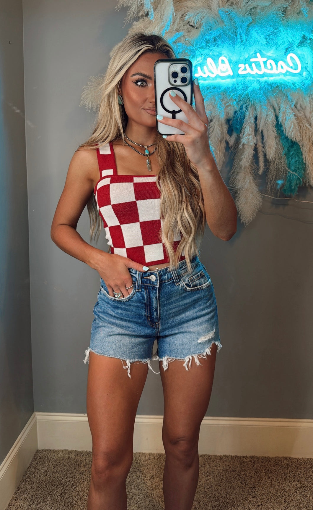 The Checkered Sweater Tank
