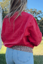 Load image into Gallery viewer, Cherry Leopard Bomber Jacket