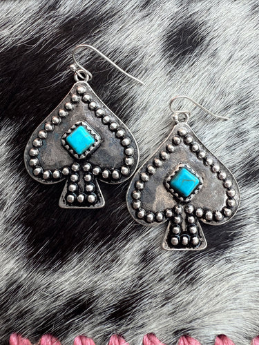 Turquoise Spade Earrings