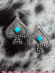 Turquoise Spade Earrings
