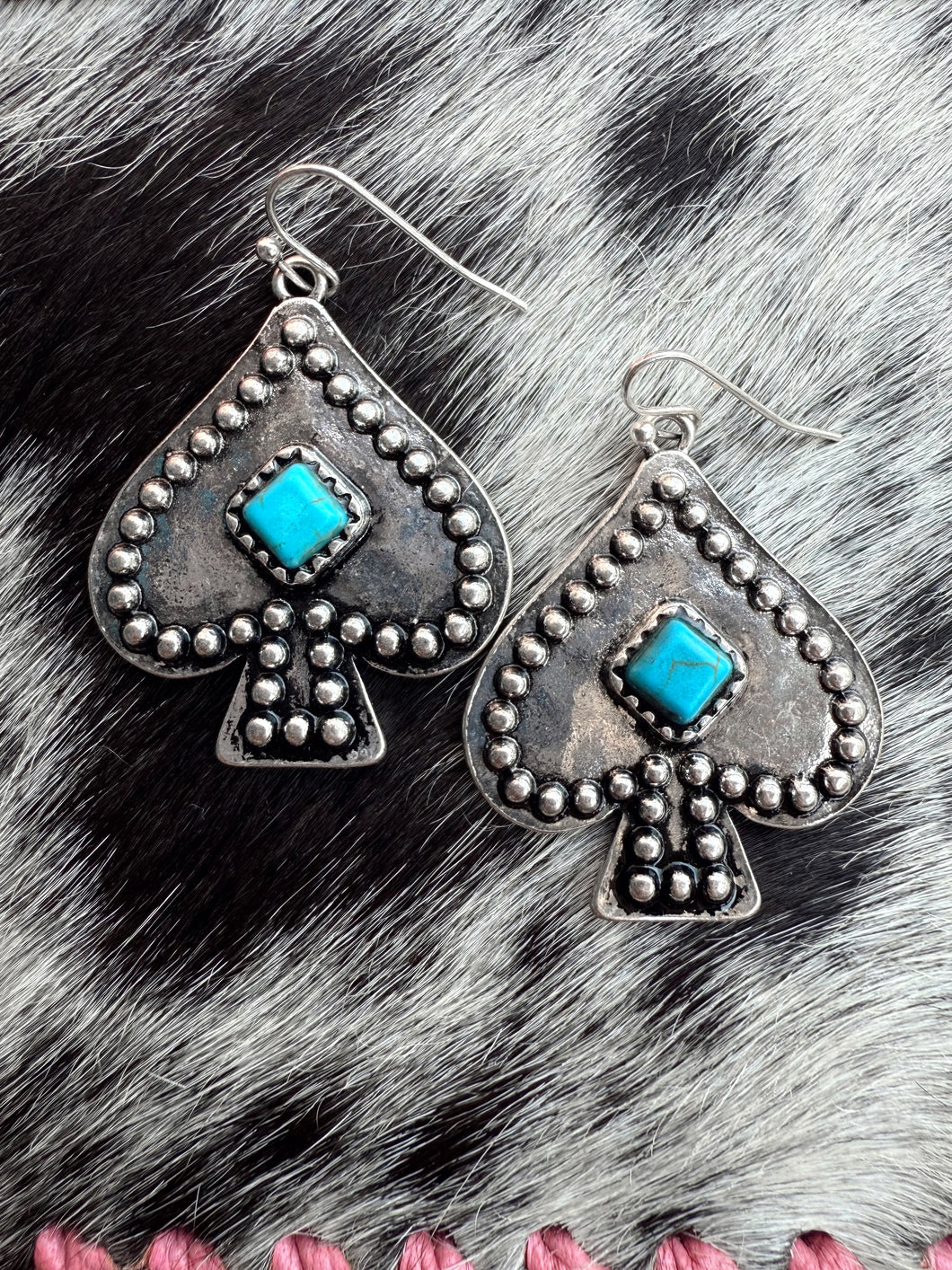 Turquoise Spade Earrings