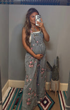 Load image into Gallery viewer, Floral Denim Overalls