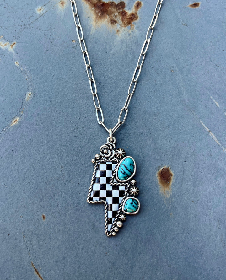 The Checkered Bolt Necklace