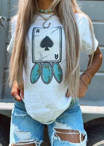 Turquoise Spade Tee