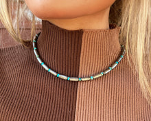 Load image into Gallery viewer, Turquoise Cylinder Faux Pearls