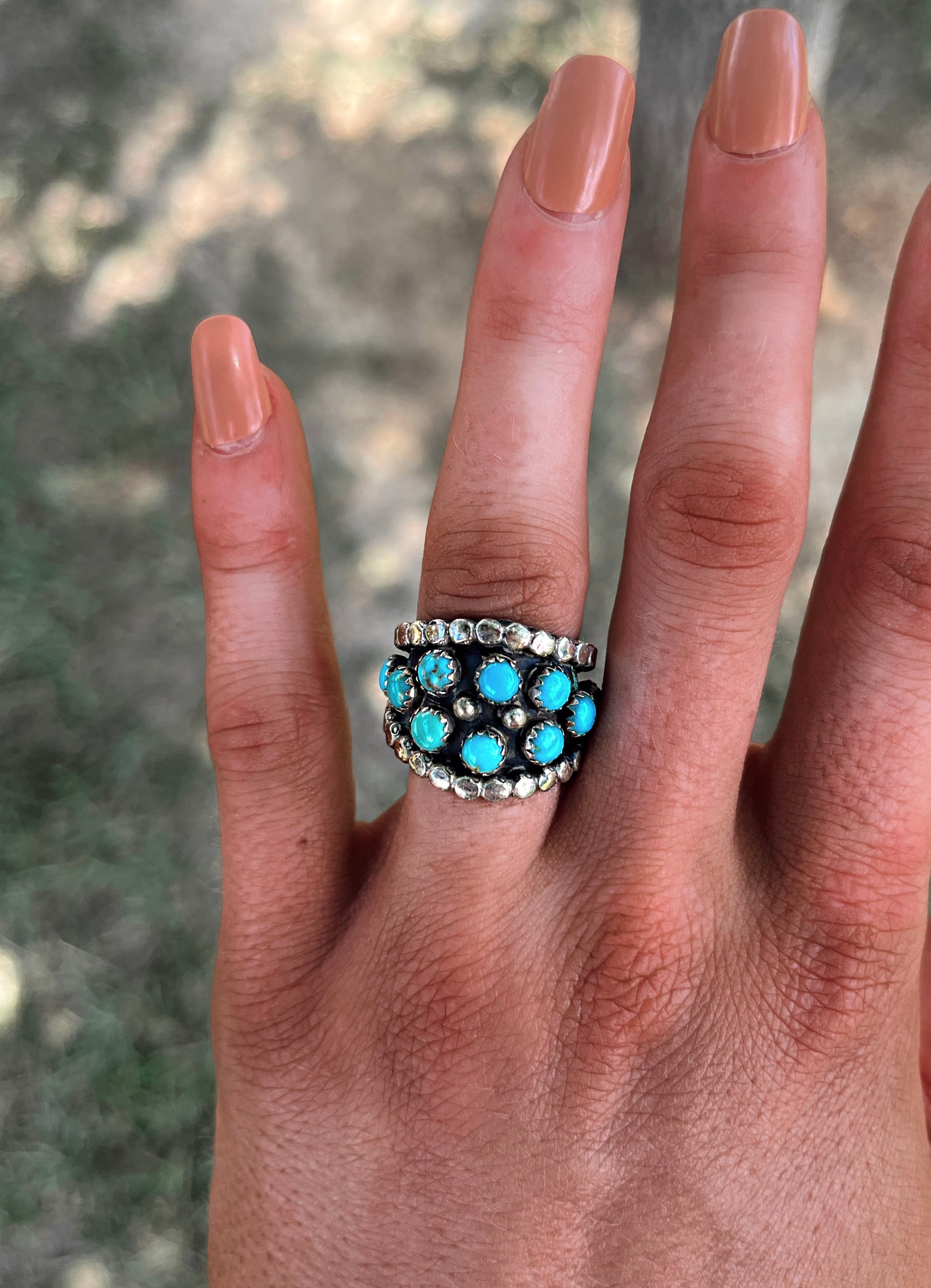 Navajo Turquoise Cigar Band Ring