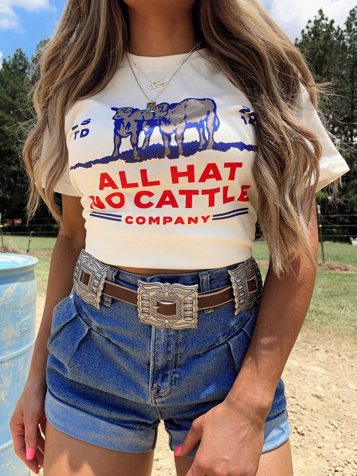 All Hat No Cattle Cropped Tee
