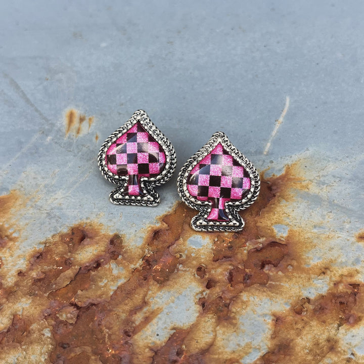 The Pink Spade Earrings