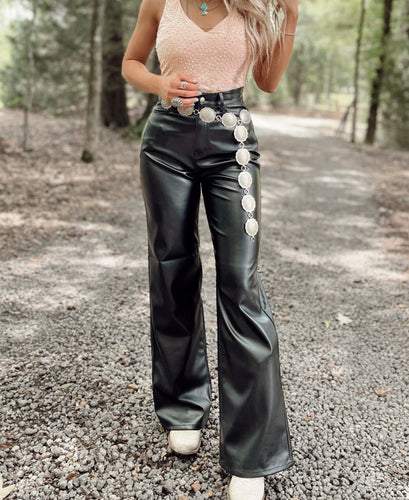 Whitney Wide Leg Leather Pants